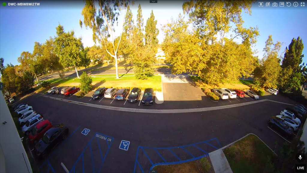 DW Brand camera view of parking lot 180 degrees